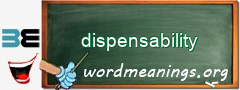 WordMeaning blackboard for dispensability